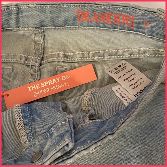 NWT BLANK NYC GIRLS SUPER SKINNY FADED DENIM JEANS Sz 12 - Picture 3 of 7